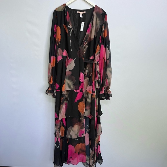 NWT Anthropologie Hutch Long-Sleeve V-Neck True Wrap Maxi Dress Floral 2X - Picture 10 of 17